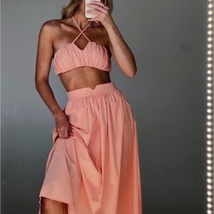 Peach set (skirt and bralette)